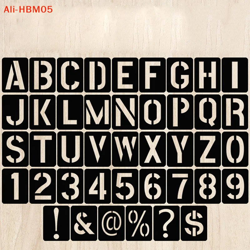 (HB05)42PC DIY Craft Alphabet Stencil Reusable Embossing Template Alphabet Stencil Numbers and Letters Symbol School Supplies