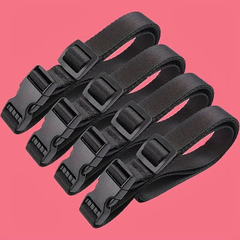 4Pcs Nylon Straps, Adjustable Non-Elastic Elastic Rope, Multi-Purpose Fastening Straps with Safety Buckle, for Travel and Cargo