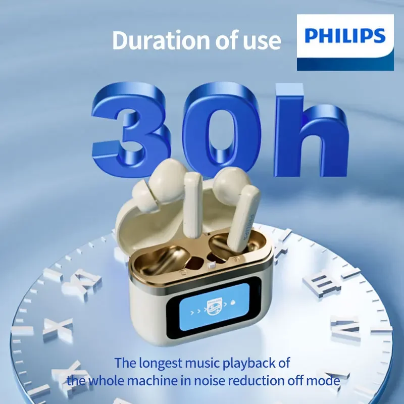 فيليبس TAT4159 TWS سماعات لاسلكية ANC شاشة تعمل باللمس إلغاء الضوضاء سماعة IPX4 مقاوم للماء سماعات رأس رياضية ميكروفون مدمج