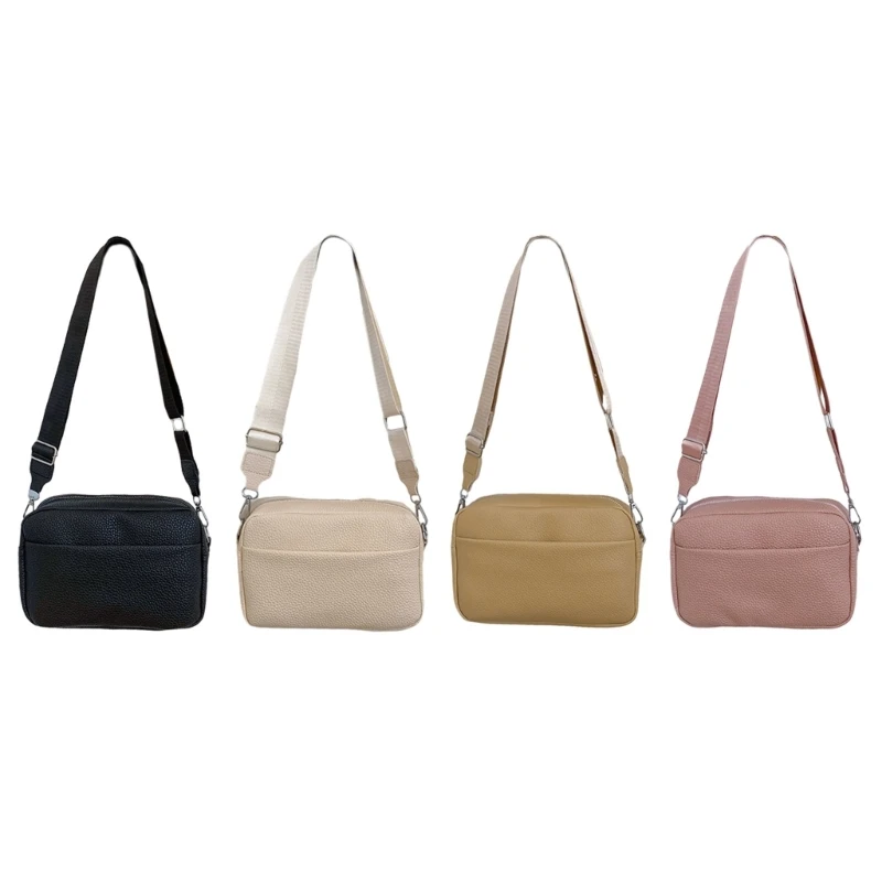 2023 New PU Crossbody Bag for Girl Student Casual Shoulder Bag Large Capacity Fashion Bag Black/Beige/Khaki/Pink