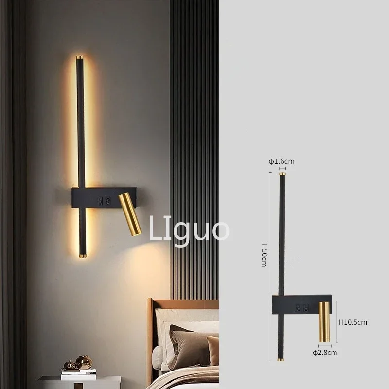 Wall lamp Nordic modern creative led simple living room sofa background  decorative lamp reading  bedroom bedside lamp