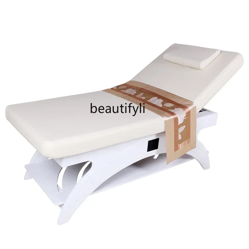 Solid Wood Facial Bed High-End Beauty Body Massage Bed Massage Therapy Step Back to Bed