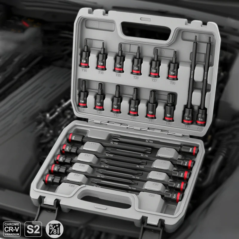 Extended Sleeve Set Electric Drill Hexagonal Socket Sets Car Maintenance Plum Blossom Rotary Tool Set Professional Tool Parts
