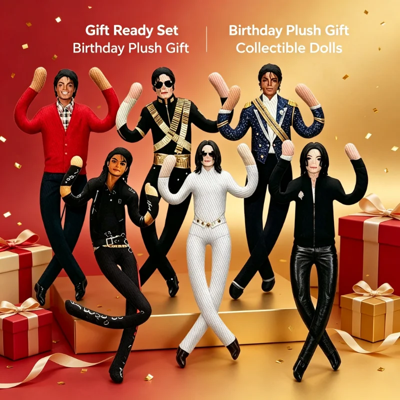 @@2026 Nouveau style Michael Jackson : Figurine en peluche articulée pour cosplay, décoration de chambre, accessoire de déguisement, cadeau
