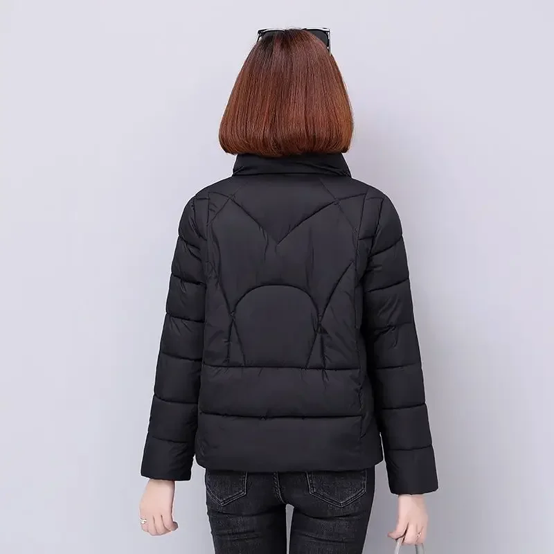 Autumn and Winter Warm Short Jacket Long-sleeved  Parkas 2023 New Women Cotton-padded Tops Slim Fit Cotton Coat RE-2987