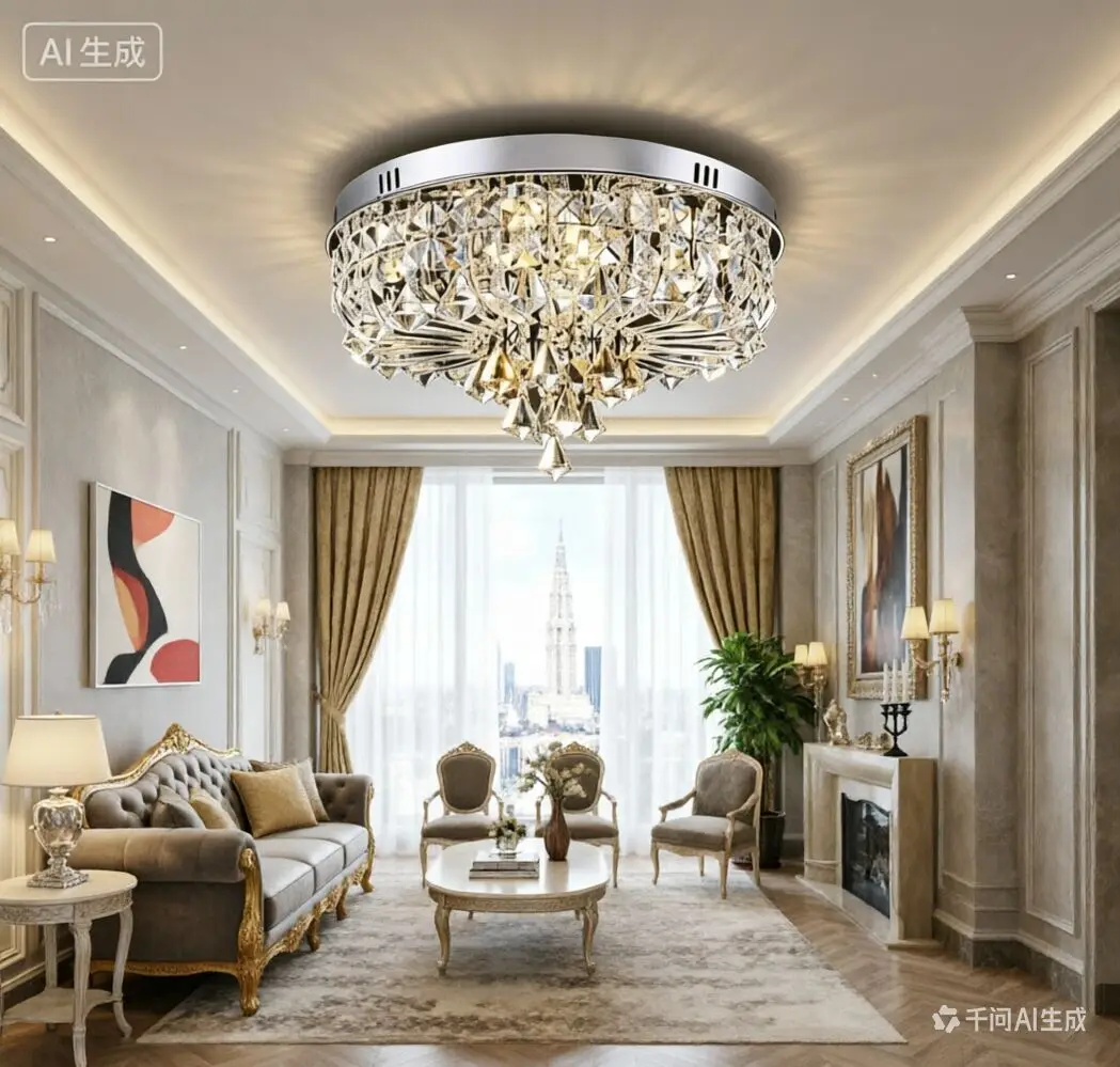 Factory wholesale luxury high-end lighting fixtures wholesale crystal led modern living room Ceiling Lights Rmy-090