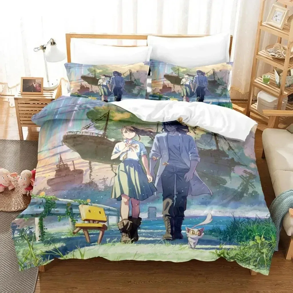 

Anime Movie Suzume No Tojimari Comfortable Duvet Quilt Cover Pillowcase Bedding Set Children Bedroom Decoration Home Textile