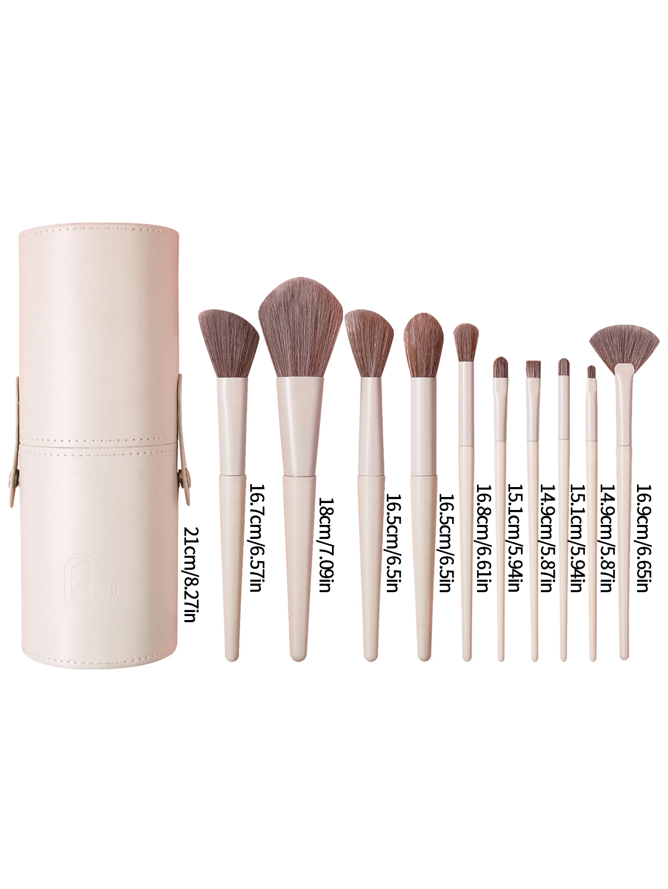 مجموعة فرش مكياج مكونة من 10 قطع مع دلو تخزين، وفرش تفاصيل ظلال العيون وأحمر الخدود، وأدوات تجميل محمولة للسفر للمبتدئين