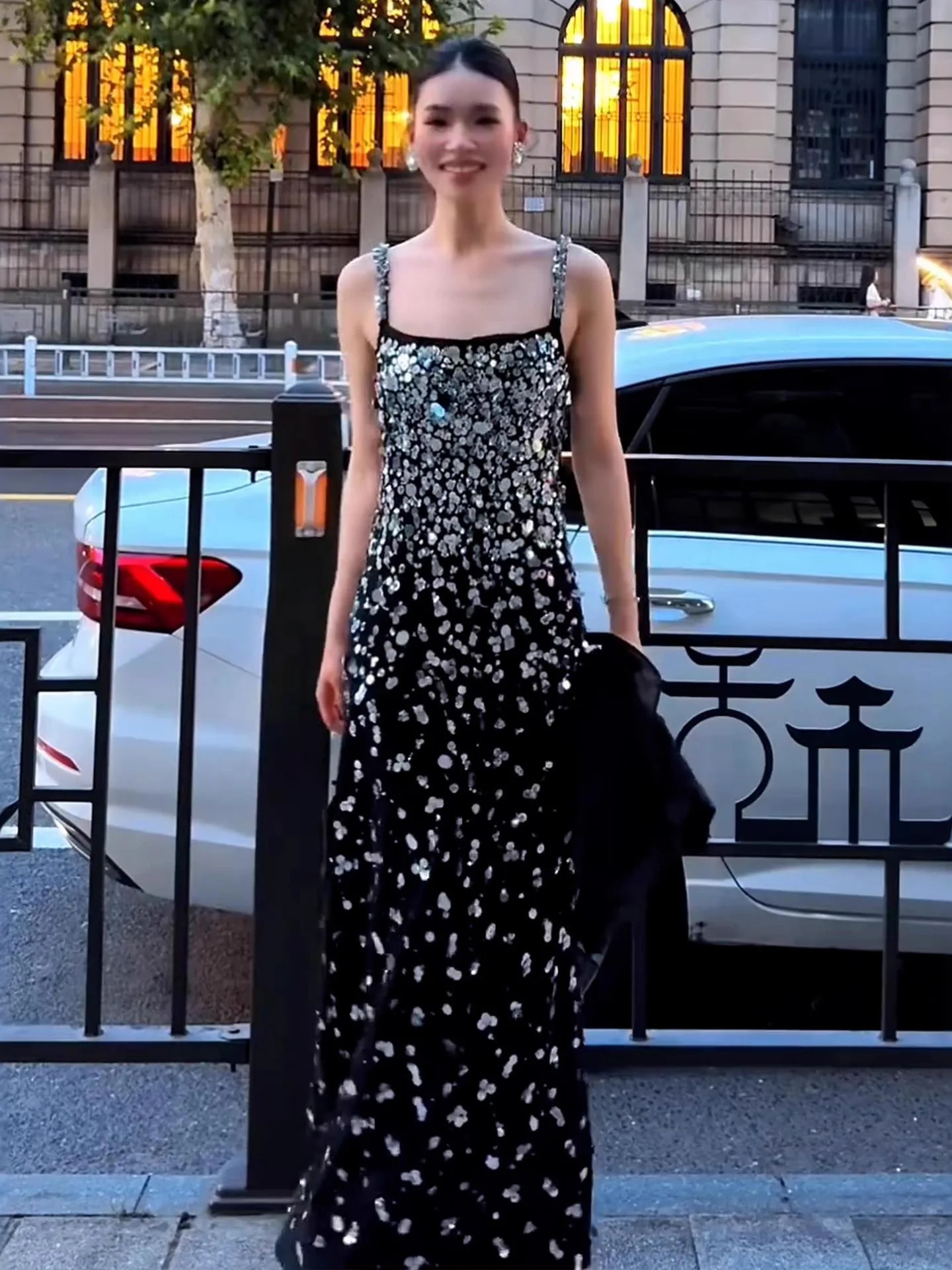 

Ele Bla Sequin ter Dr Set Women's Luxury Chic Low Waist Deep V Ne Velvet Fabric Adult Ceremony Special Ocn