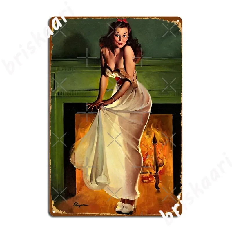 Pin Up Hot Sexy Girl Sheer Delight Gil Elvgren Illustrator Art Metal Sign Wall Plaque Designing Club Bar Tin sign Poster