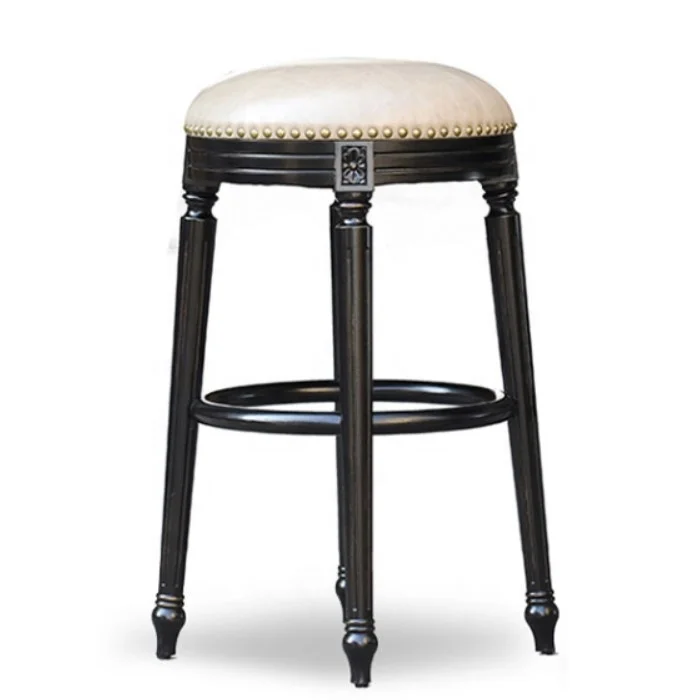 

/Contemporary Design Hotel Home Kitchen Wooden Leather Bar Stool High Chair