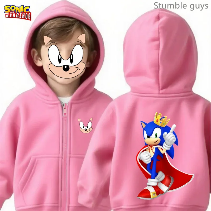 سونيك كيدز أنيمي الرمز البريدي هوديي ربيع الخريف كول الأولاد ملابس الفتيات ملابس رياضية مباراة الجينز