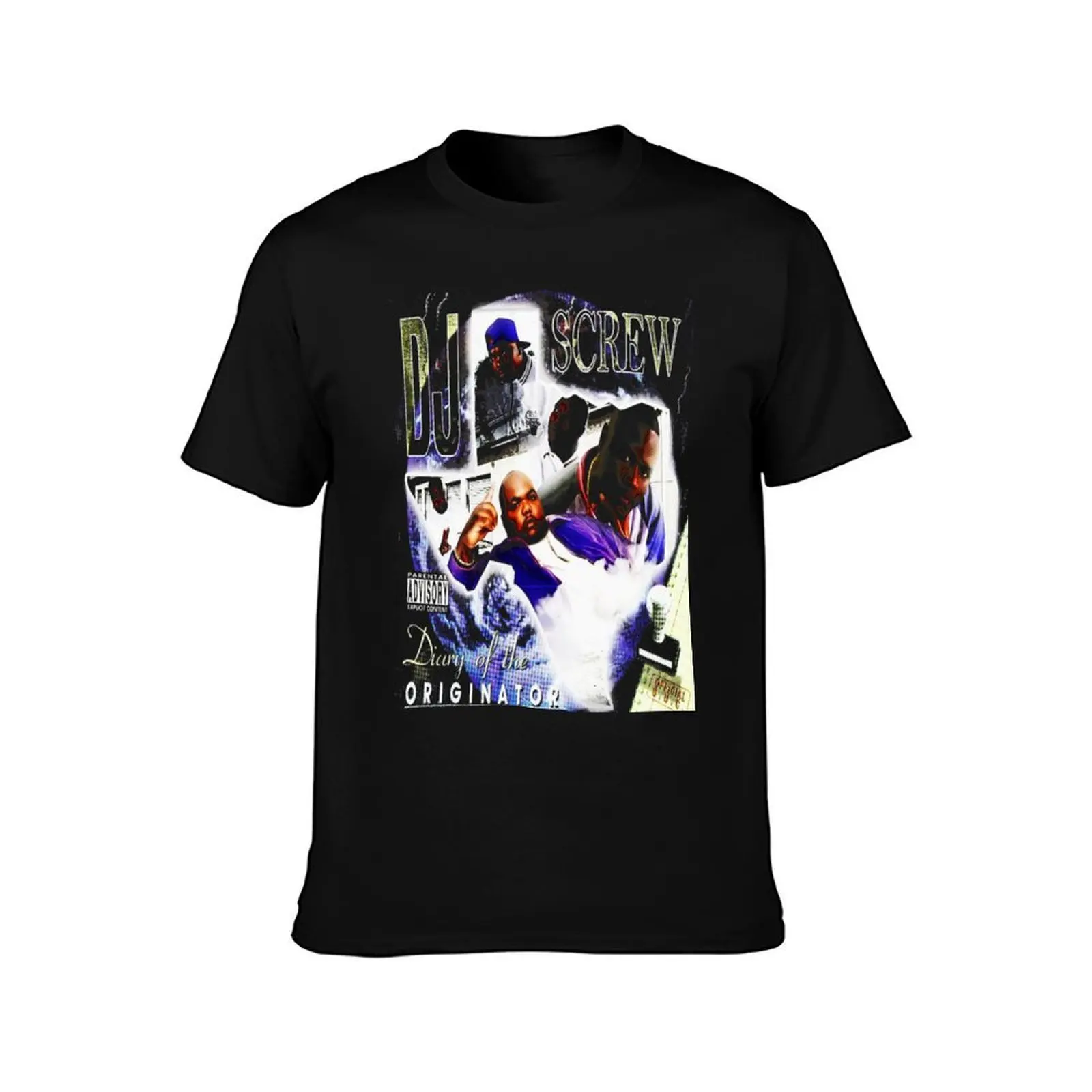 DJ SCREW T-Shirt, Summer Casual Cotton Tee, Oversized Streetwear Tops, Vintage Graphic Print, Loose Fit Short Sleeve