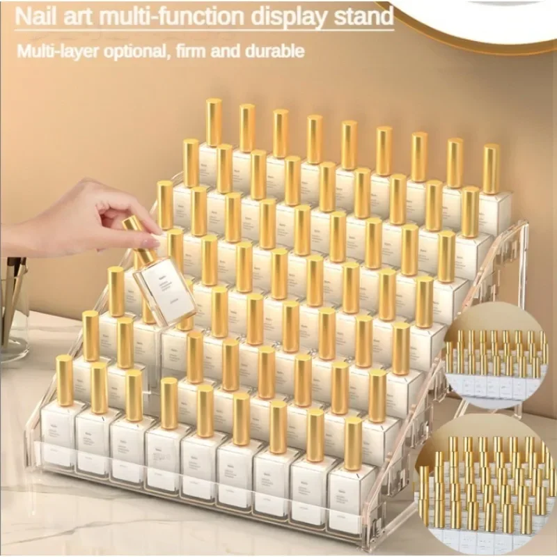 2/3/4/5/6/7 Layers Acrylic Nail Polish Display Rack Transparent  Organizer Box Multi-layer Simple Mounting Rack Stand Holder
