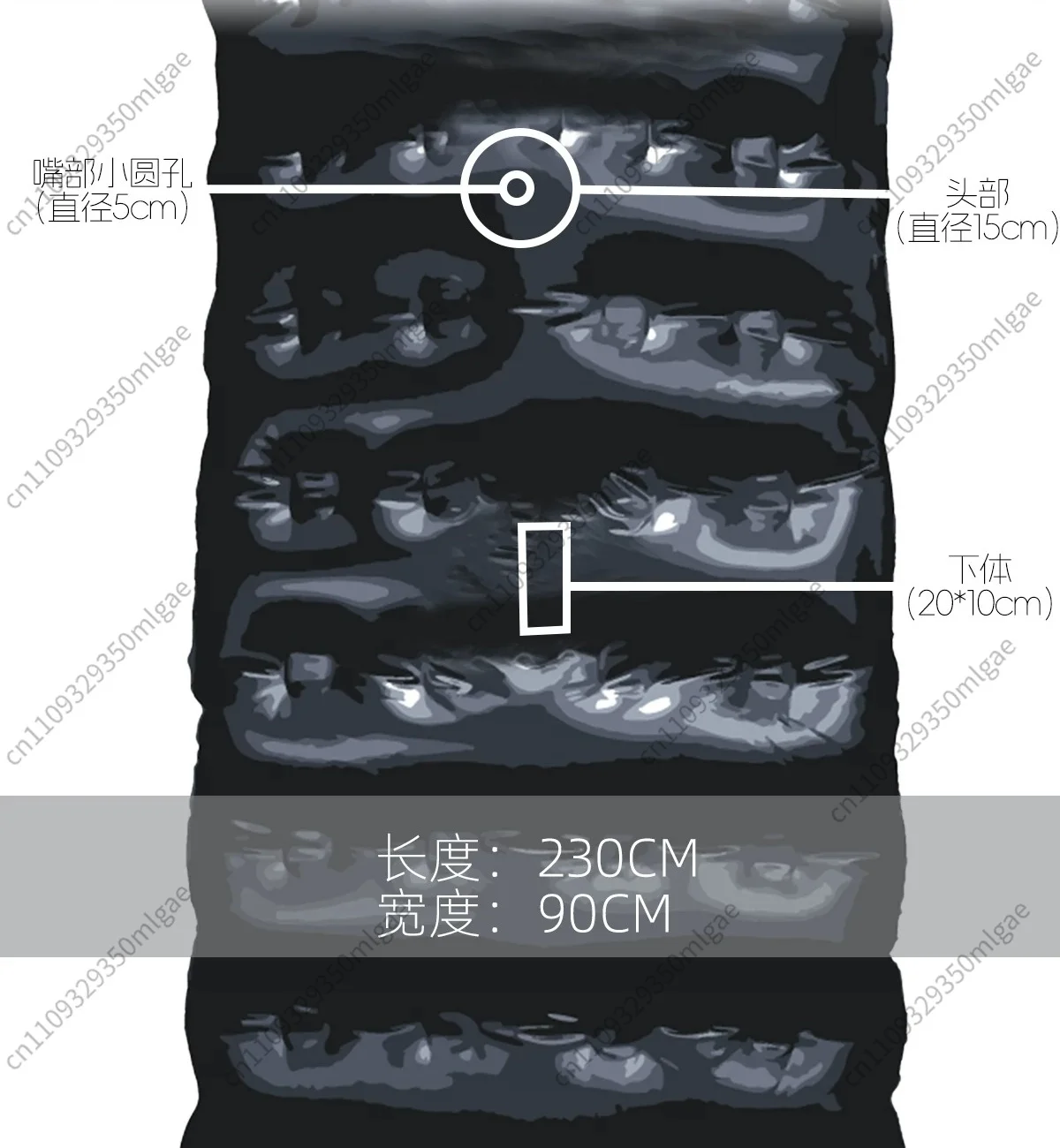For PVC Inflatable Bed Vacbed, Double Layer Dual Air Chamber Inflatable Mattress, for Squeeze Experiment Prop