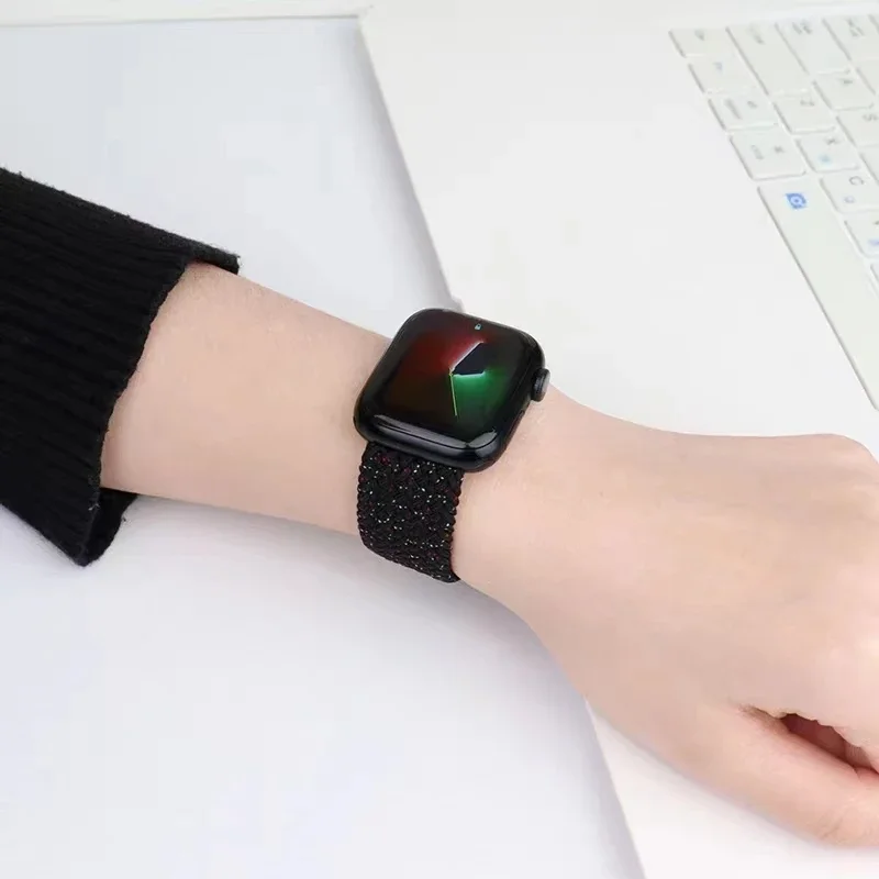 Cinturino in nylon intrecciato per Apple Watch 49mm 46mm 42mm 45mm 44mm 41mm 40mm Fascia regolabile Iwatch Series Ultra 3/2 11 10 9 8 7 6 SE