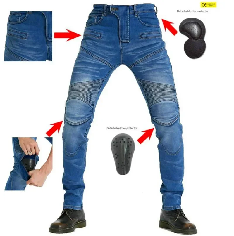 Motorrad Reit jeans Anti-Fall-Hose Schutz hose 06 schwarz grüne Hose senden Schutz ausrüstung Männer