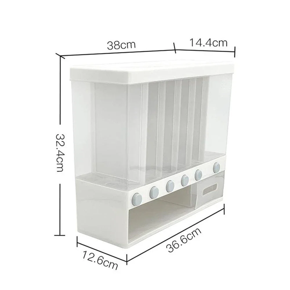 Wall Mounted Cereals Dispenser Sealed Rice Storage Box Clear Container Dry Food Storage Jar Kitchen Organizer Container Box