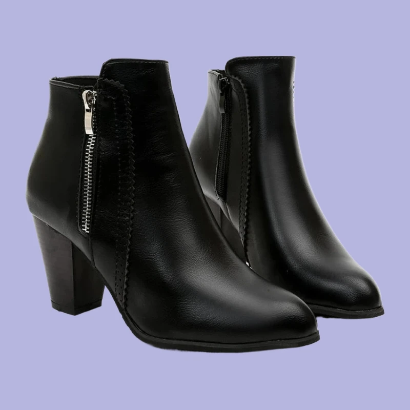 

Fashion Boots Comfort casual women's shoes Botas 2025 new autumn ladies boot Coarse heeled outdoor nonslip shoe Retro Zipper