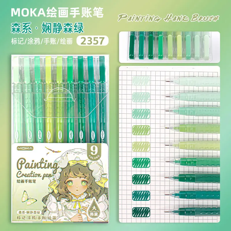 102/9 Colors Morandi Gel Pen Student Diary Scrapbook Painting DIY Gel Pen Set Coloring Book Drawing Doodling School Supplies