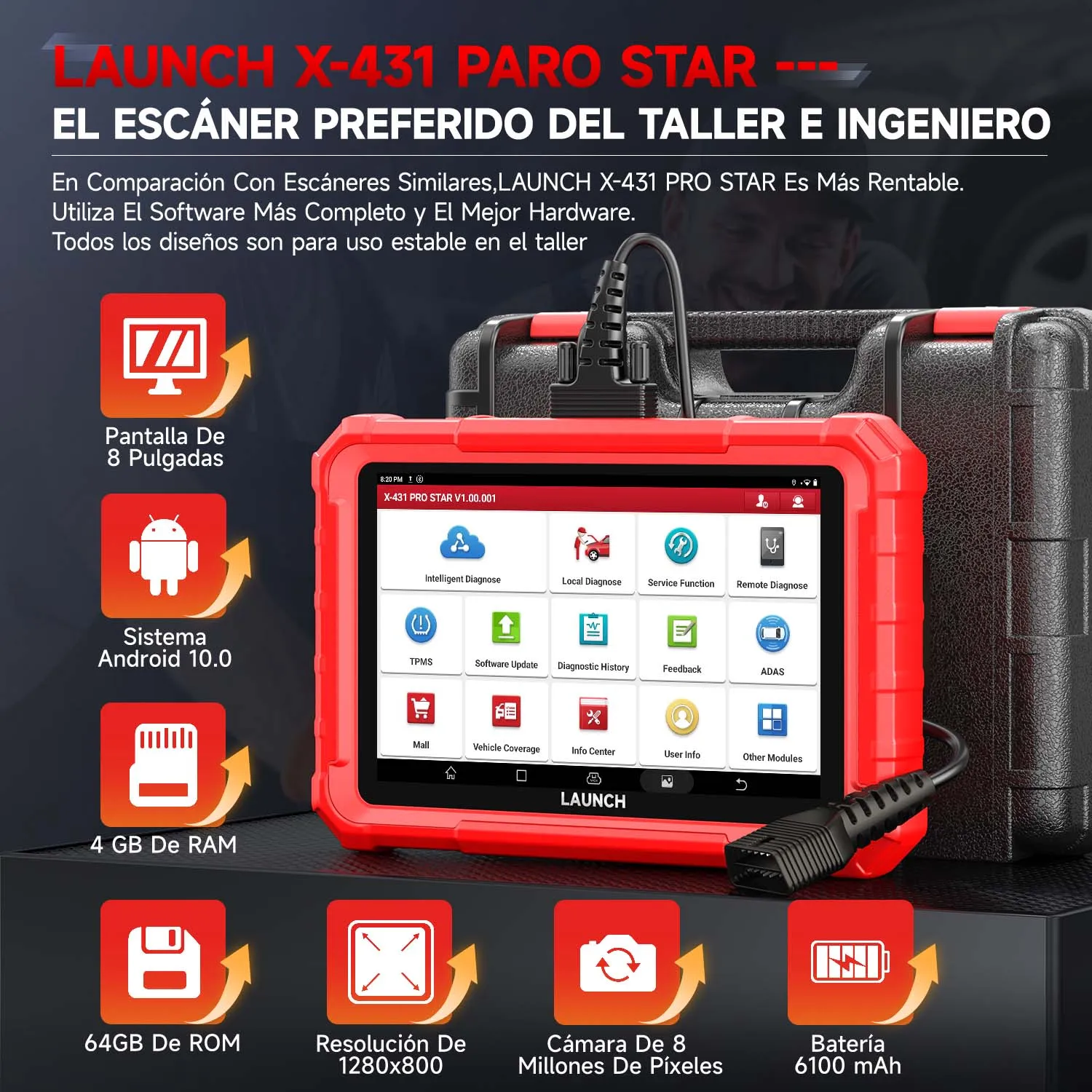

LAUNCH OBD2 Scanner Full System Bi-Directional ECU Coding 37+ Services with CANFD/DoIP/FCA X431 Pro Star Car Diagnostic Tool