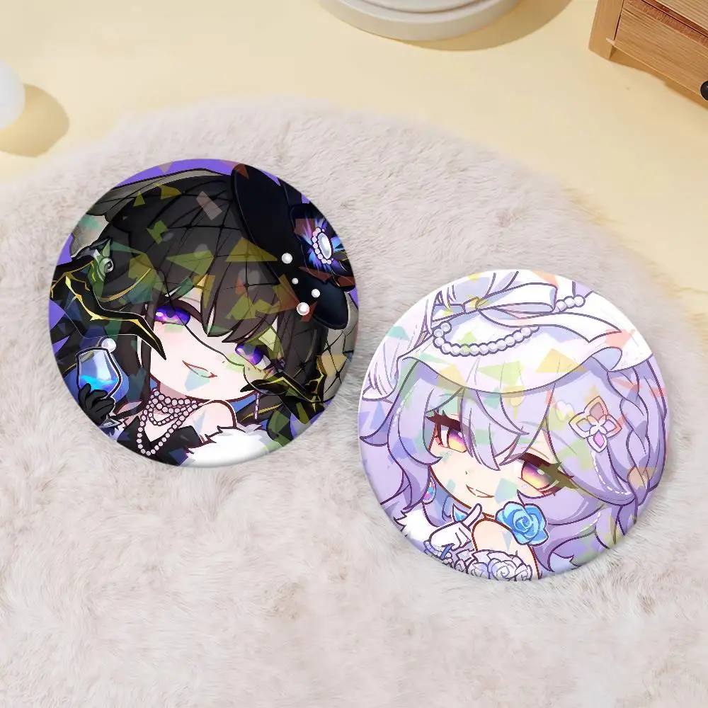 Game Honkai Star Rail The Dahlia Black Swan Badge Set Glass Shine Brooches Lapel Backpack Costume Gifts Decoration Birthday
