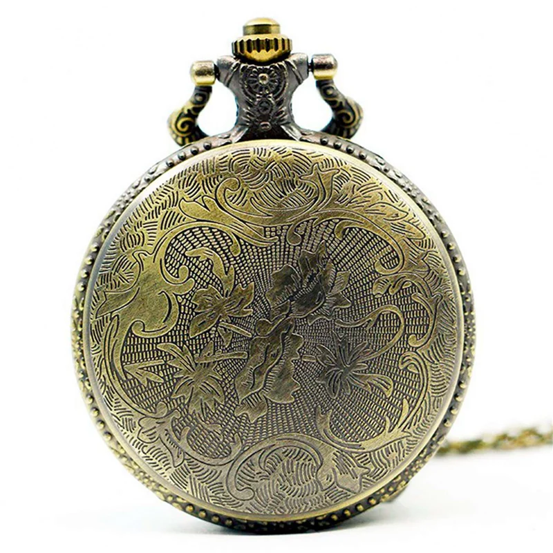 Large bronze embossed Chinese style nostalgic retro pocket watch