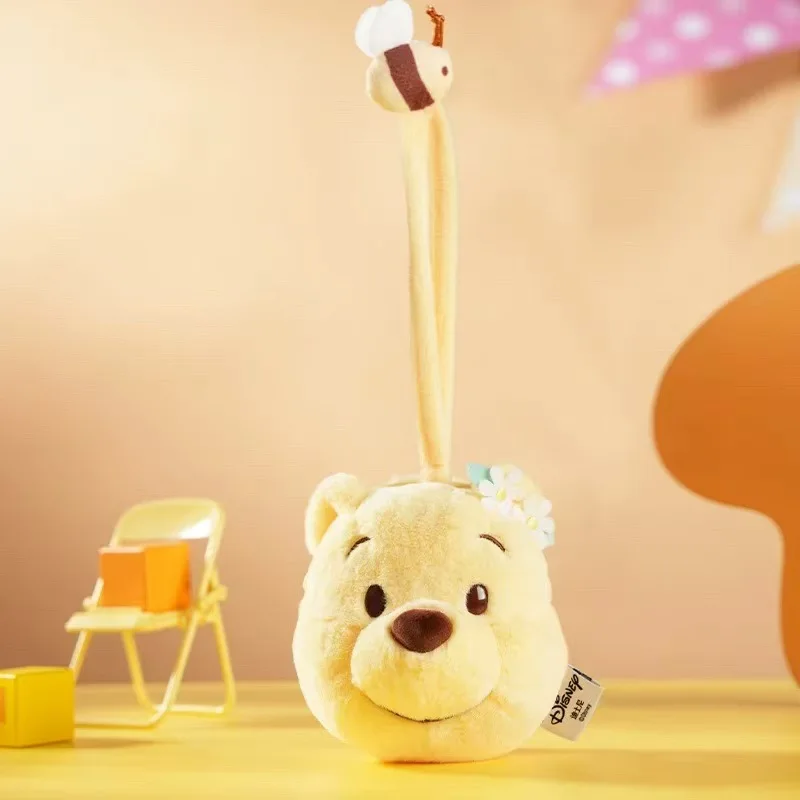 Genuine Disney Strawberry Bear Winnie the Pooh Plush Plushies Coin Purse Earphone Organizer Bag Pendant Key Ring Keychins