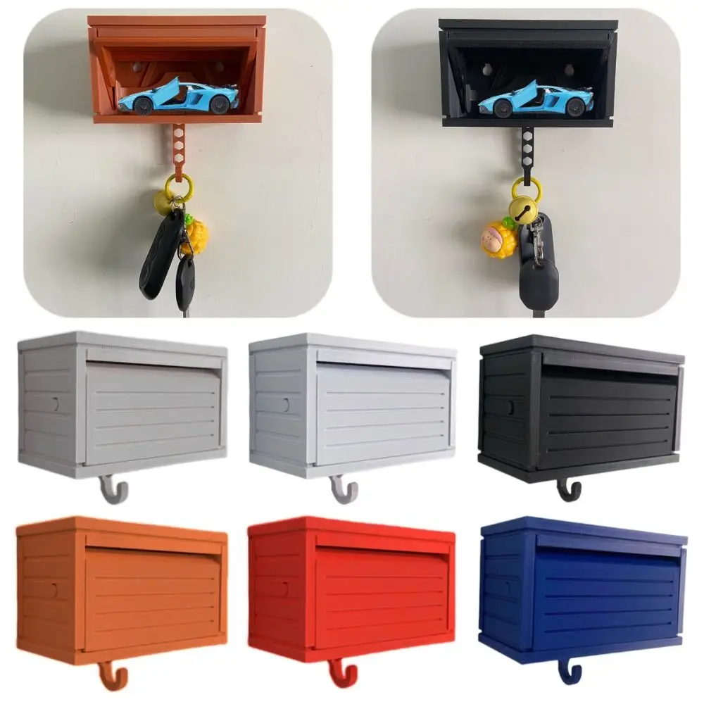 Creative Car Garage Key Holder with Opening Door Funny Wall Mount Key Rack Easy Installation Space-saving Car Key Hook Bracket