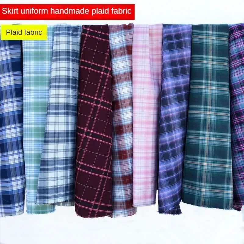 Plaid Fabric Smooth By The Meter for Clothing Dresses Sewing Japanese-style Jk Uniform Cloth Needlework Breathable Anti-wrinkle