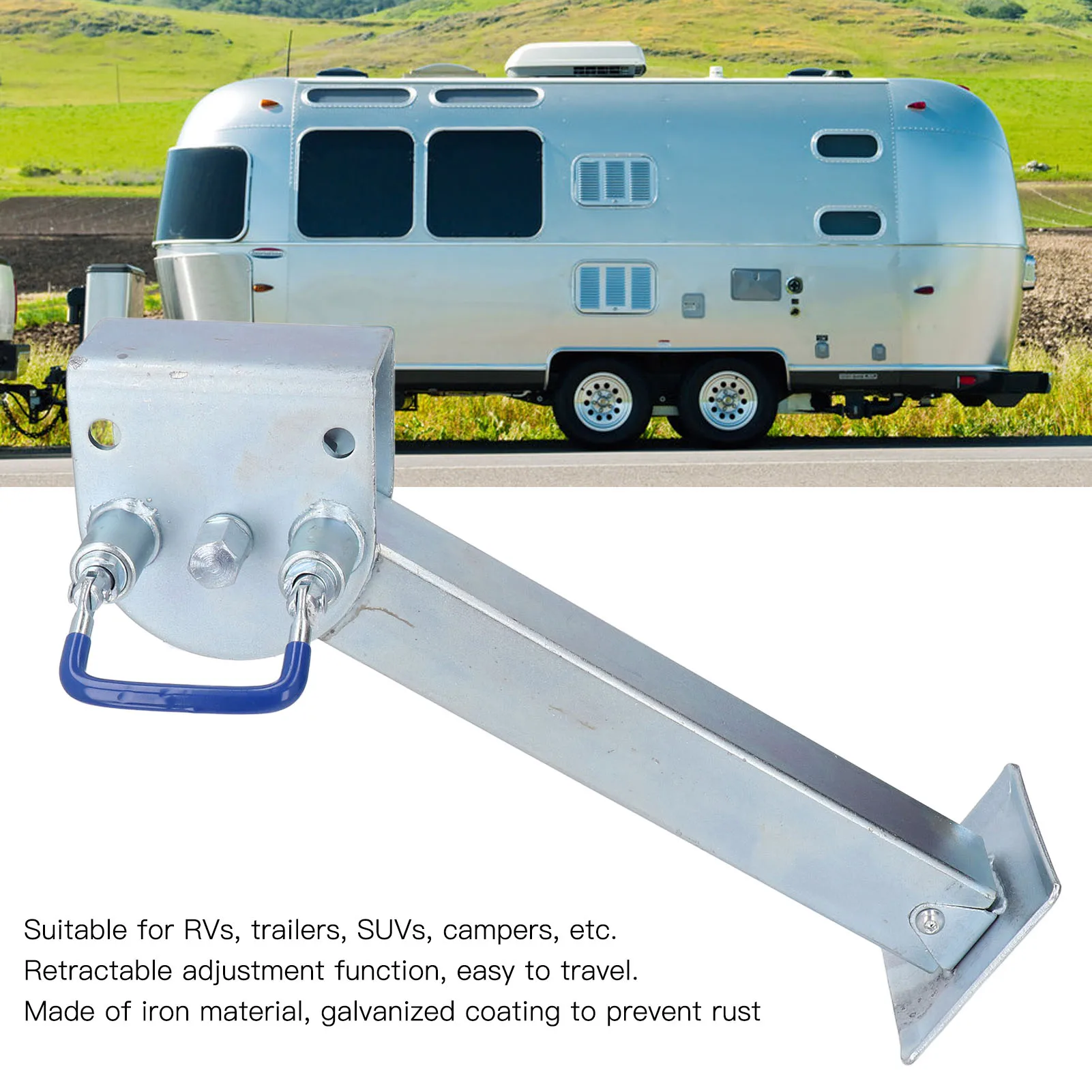 

Подставка для домкрата прицепа 440‐690 мм, ножка 2000 кг, несущий железный оцинкованный для домкрата на колесах, домкрат для прицепа