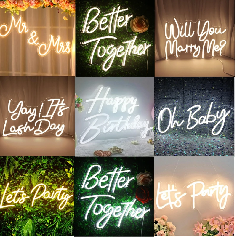 Better Together Neon Sign LED Light with Adjustable Brightness Perfect Wedding Decor Anniversary Mr Mrs Party Decoration USB 5V