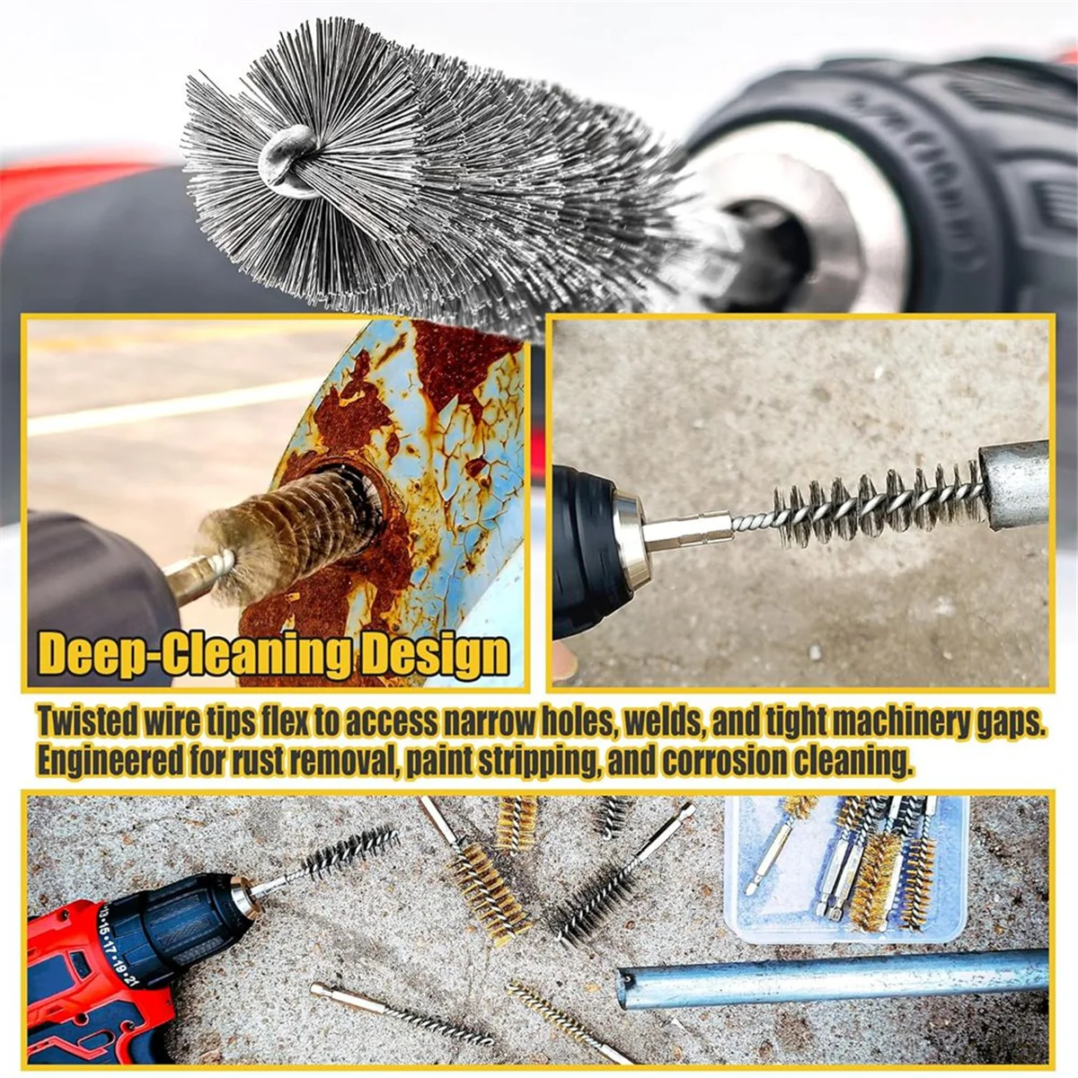 2025+ مجموعة فرش تجويف مكونة من 14 قطعة، ساق سداسية مقاس 1/4 بوصة مع شريط تمديد لمثاقب الطاقة، ومحركات الصدمات، والمطاحن (8/10/12/15/17/19 مم) #3