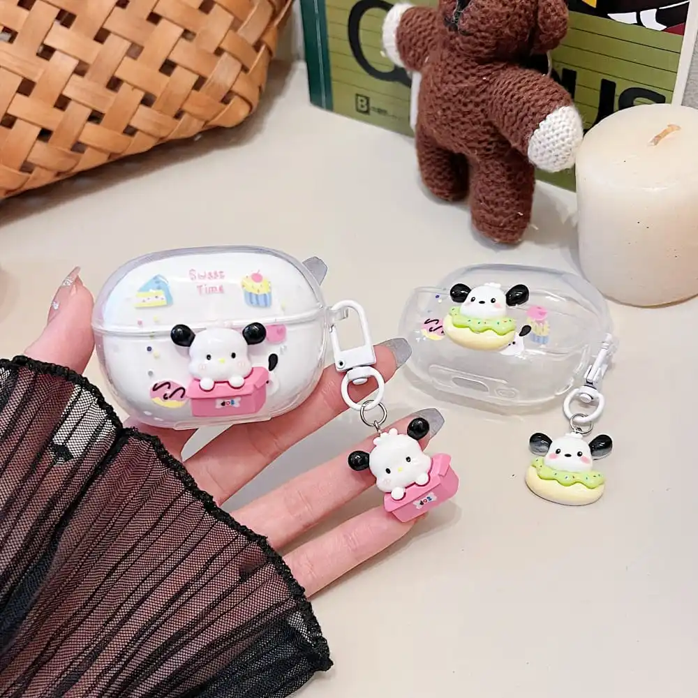 Hot Cute Cartoon Anime Role Pochacco Earphone Protective Case for Redmi Buds 5 Pro Soft Transparent Protect Cover with Pendant