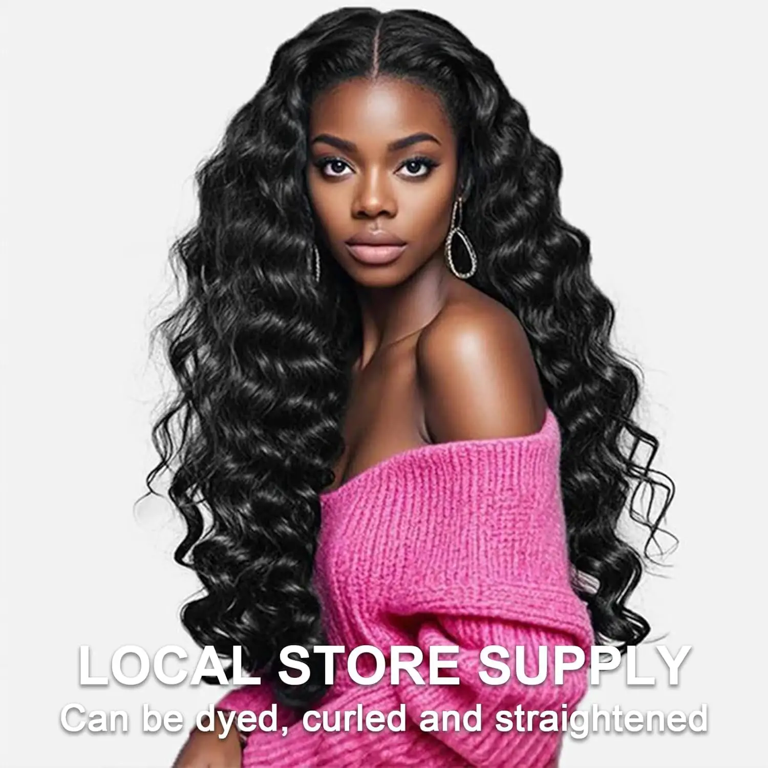 36Inch Deep Wave Lace Front Wigs Human Hair 13x4 Deep Wave Human Hair Wigs Deep Wave 13x4 Guleless Wigs for Women 180% Density image 2