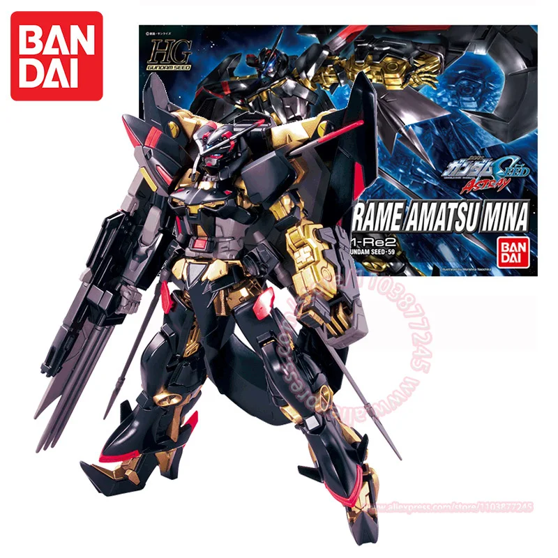 Bandai hg 1/144 gundam abstrato moldura dourada amatsumina MBF-PO1-Re2 brinquedos montados figuras da moda animação periféricos ornamentos