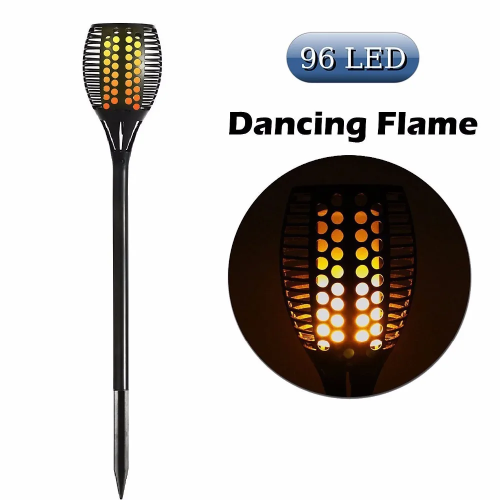 Solar Light,Path Torches Dancing Flame Lighting 96 LED Dusk to Dawn Flickering Torches Outdoor Waterproof garden decorations