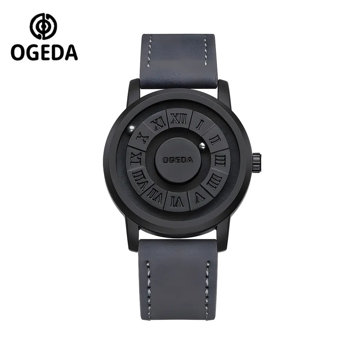 

Ogeda 2025 new casual men's quartz watch alloy case mineral glass leather sports waterproof 3Bar Reloj Hombre
