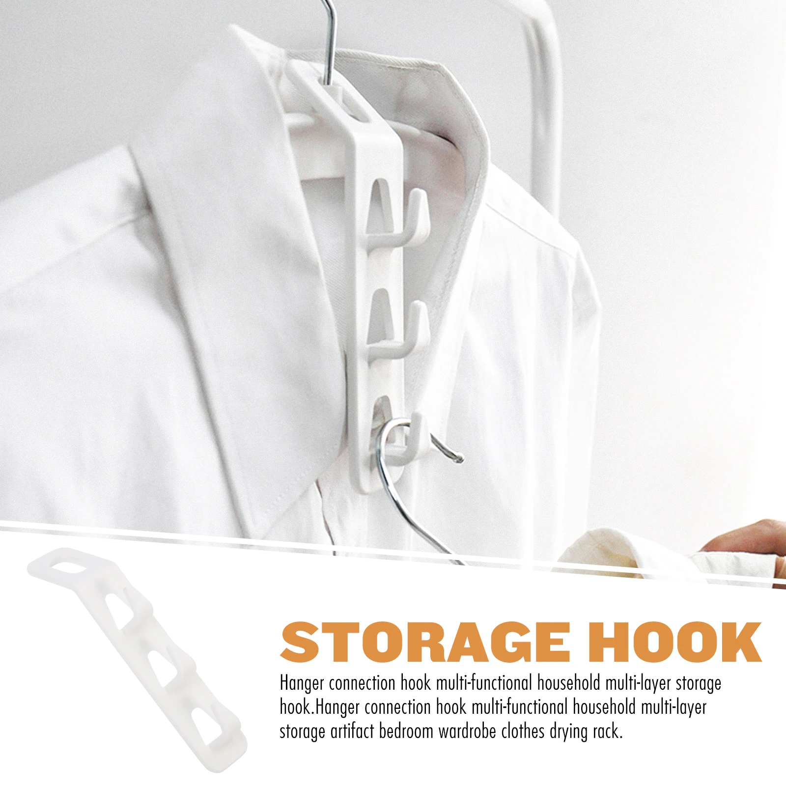 

3 Sets Cascading Connector Hooks Space Saving Closet Organizer Non-Slip Clothes Hanger Extending Clips Home Supplies Closet