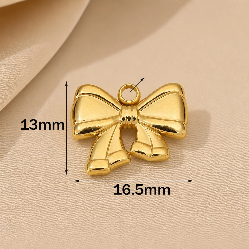 5 Stück Goldene Edelstahl-Schleifenanhänger, Schleifenverbinder-Anhänger für DIY-Ohrringe, Armbänder, Halsketten, Schlüsselanhänger, Schmuckherstellung – Detail 8
