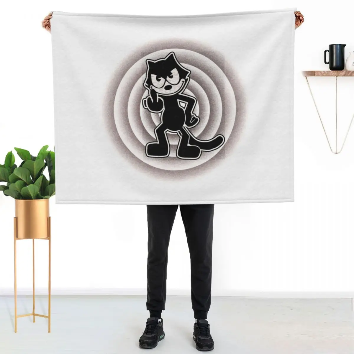 

Felix flips the bird Throw Blanket All Season Lightweight Soft Blanket for Bed