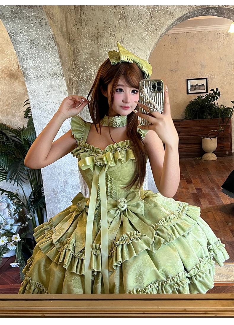 Original Gothic Blue Lolita Suspender Dress Sweet Princess Date Anniversary Slim-Fit Elegant Evening Dress Vestidos De Fiesta