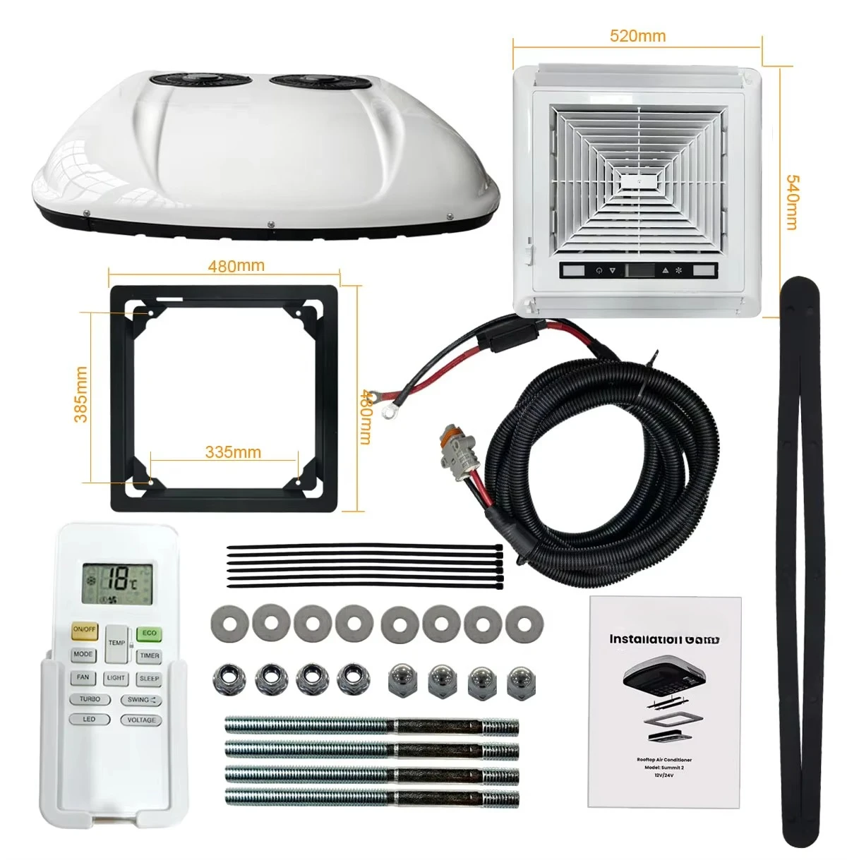 12 Volt Roof Top Thermostat New RV AC Unit and Heat Pump 15000 BTU Cooling Capacity  Air Conditioning