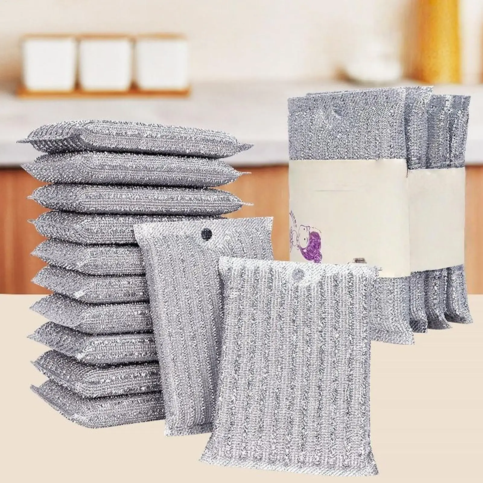 

Проволочная тряпка для мытья посуды, 4 шт., впитывающие полотенца, впитывающие проволочные тряпки для ресторана, дома, кухни, сковорода, горшок, чаша, плита, чаша