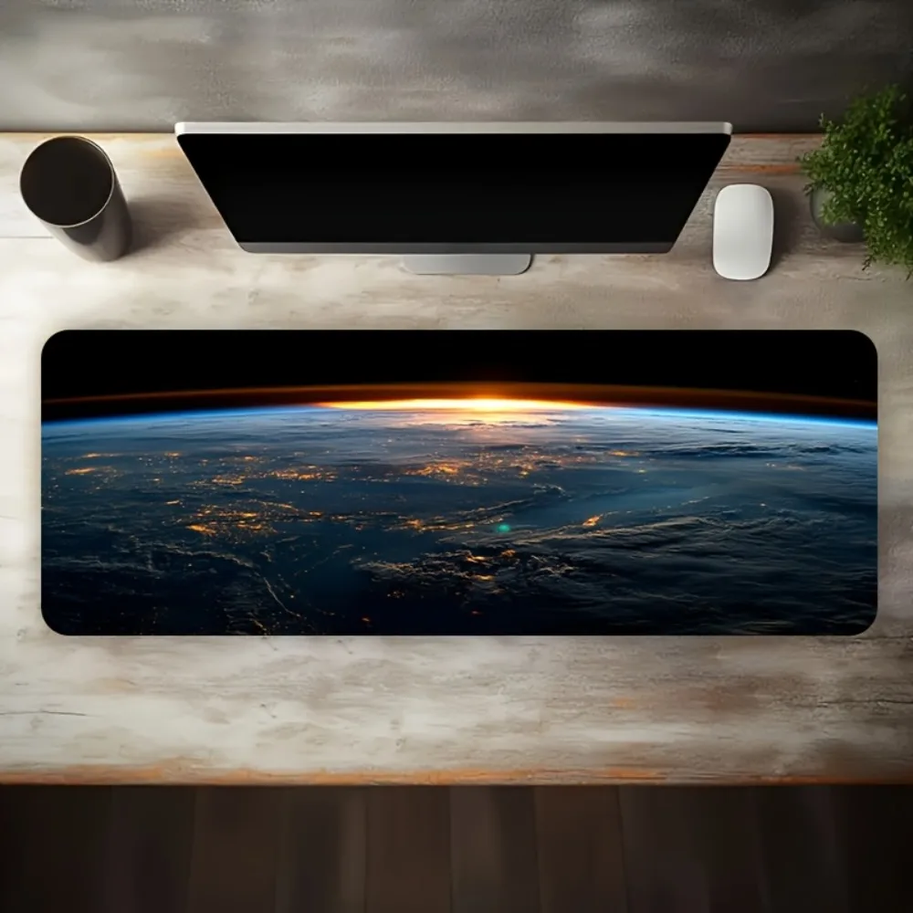 CIFBUY Mouse Pad Large Gaming Mat Non Slip Rubber Waterproof Earth Planet Space Desk Protector for Laptop Office Home Computer