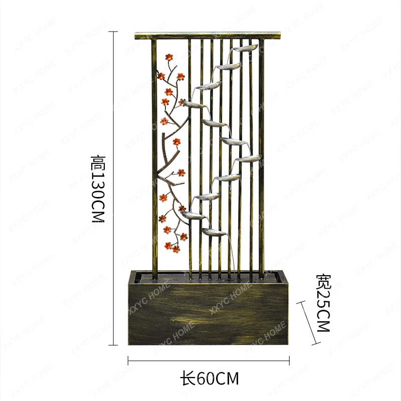 YX New Chinese screen partition living room water ornament TV cabinet next to the floor circulation water scene
