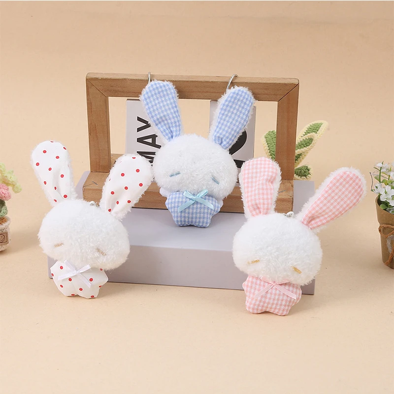 

Hot Kawaii new Mini Angel Bunny Plush Keychain Cute Soft Rabbit Stuffed Toy Hanging Pendant