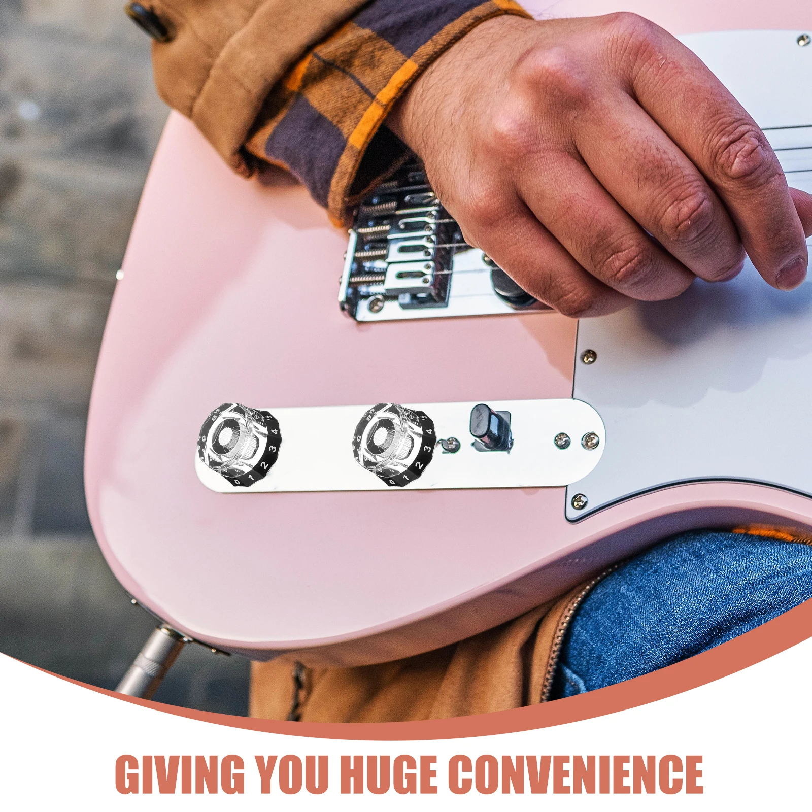 

4Pcs Safe Material Electric Guitar Volume Knobs Convenient to Use for Volume Control and Repair Electric Guitar Knobs for Repair