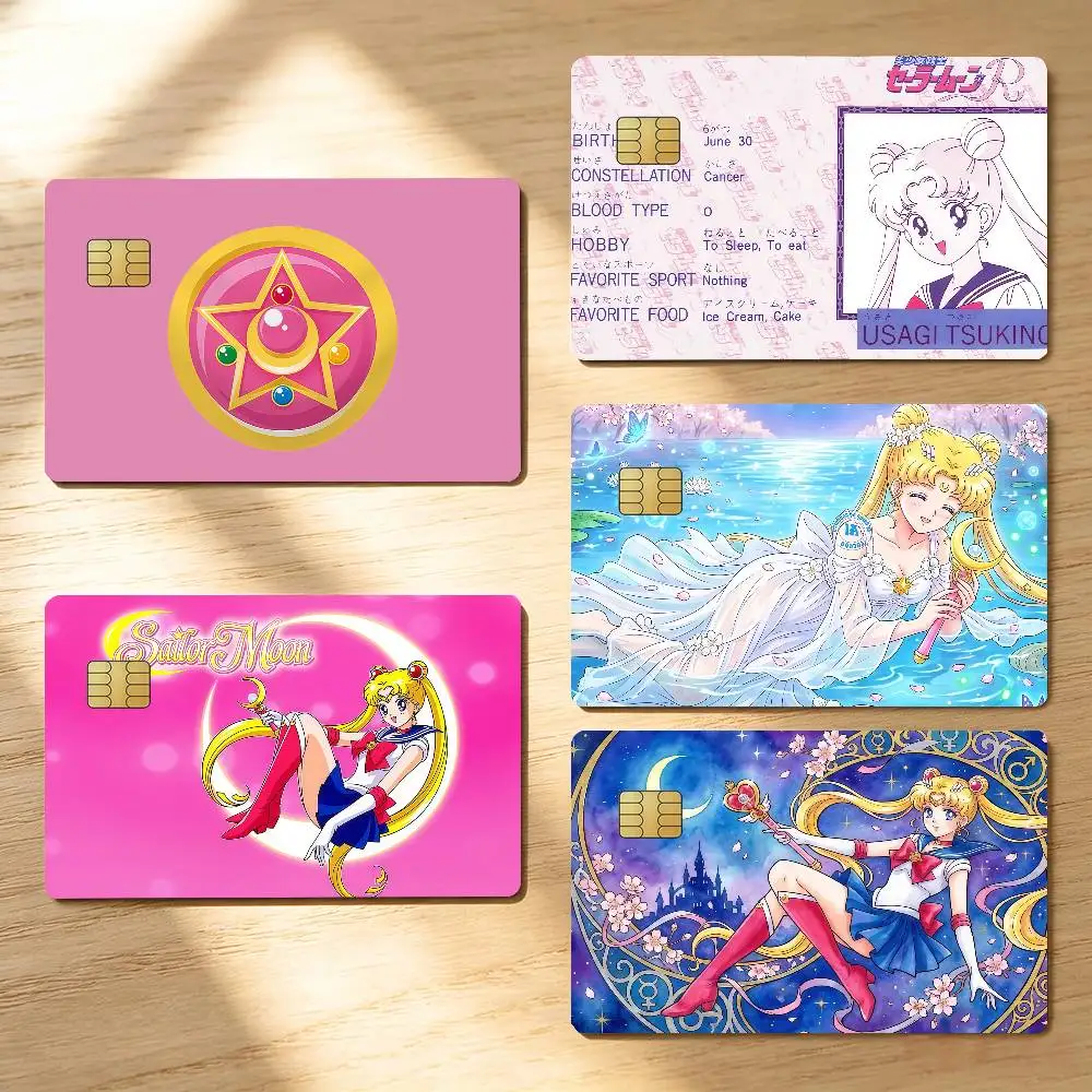 Comic S-SAILOR M-MOON Laser Card Stickers For ID Cards Transit With Daily Commute School Library Door Bank