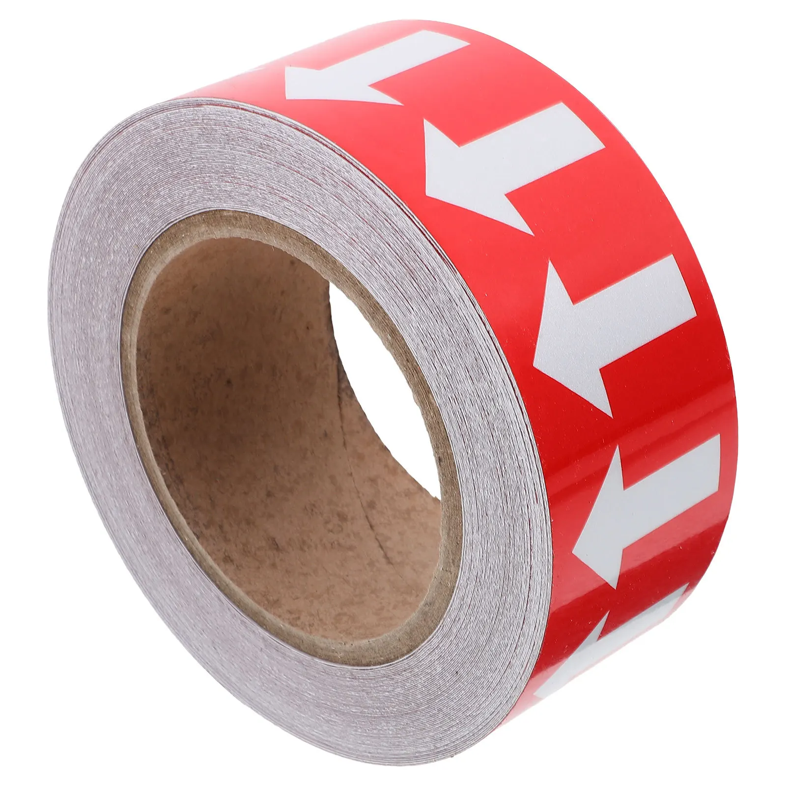 

1 Roll Pipe Direction Arrow Sticker Red Background Adhesive Flow Indicator Tape for Water Gas Oil Pipes Safety Reminder Labels